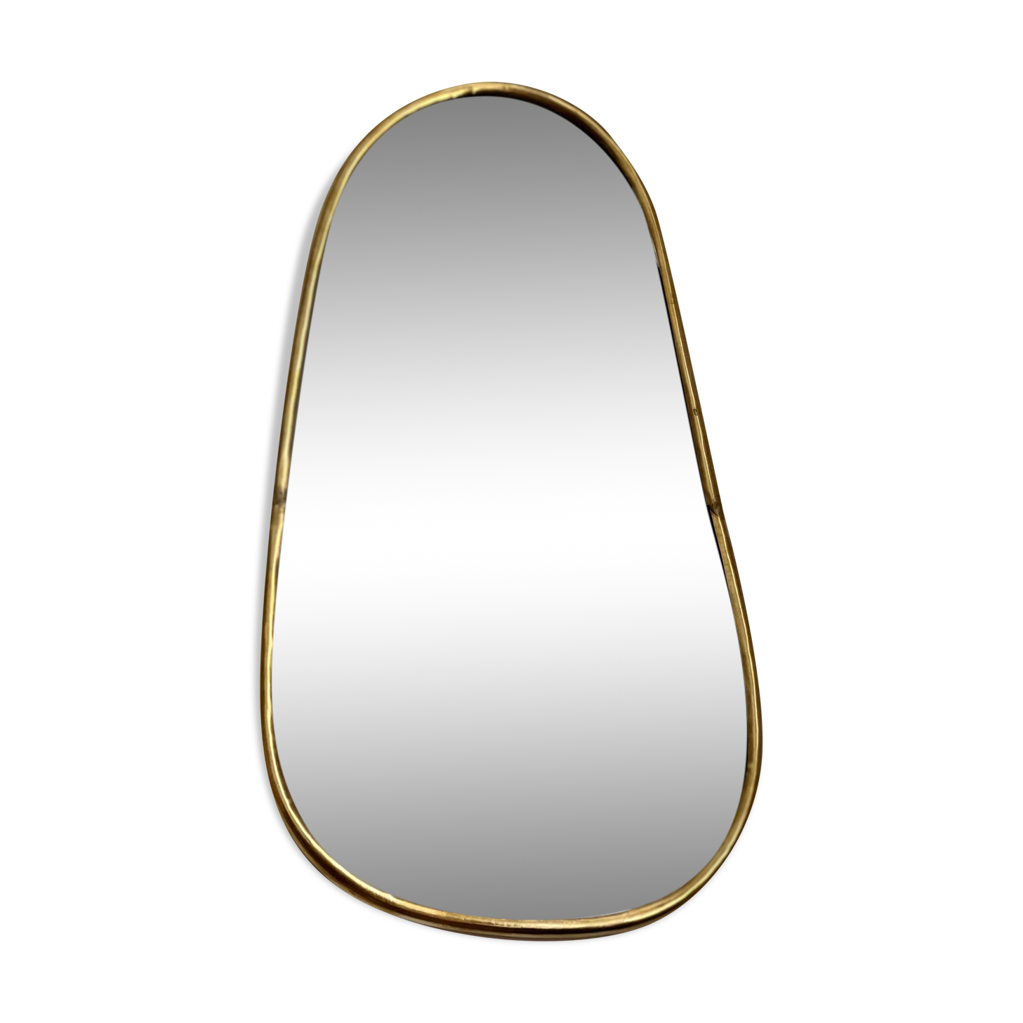 Mirror organic egg golden brass 36x20cm