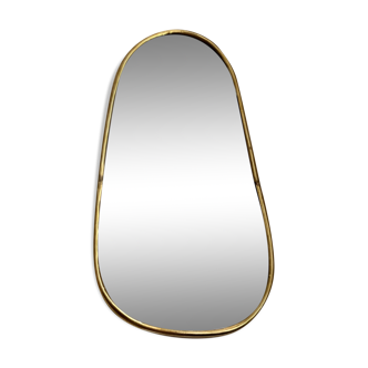 Mirror organic egg golden brass 36x20cm