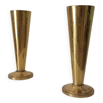 Pair of old folk art shell vases 1914-18