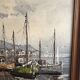 Marine painting boats in port