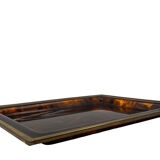 Hollywood regency brass and tortoiseshell lucite tray, Italy 1970s