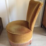 Armchair toad velvet and fringe