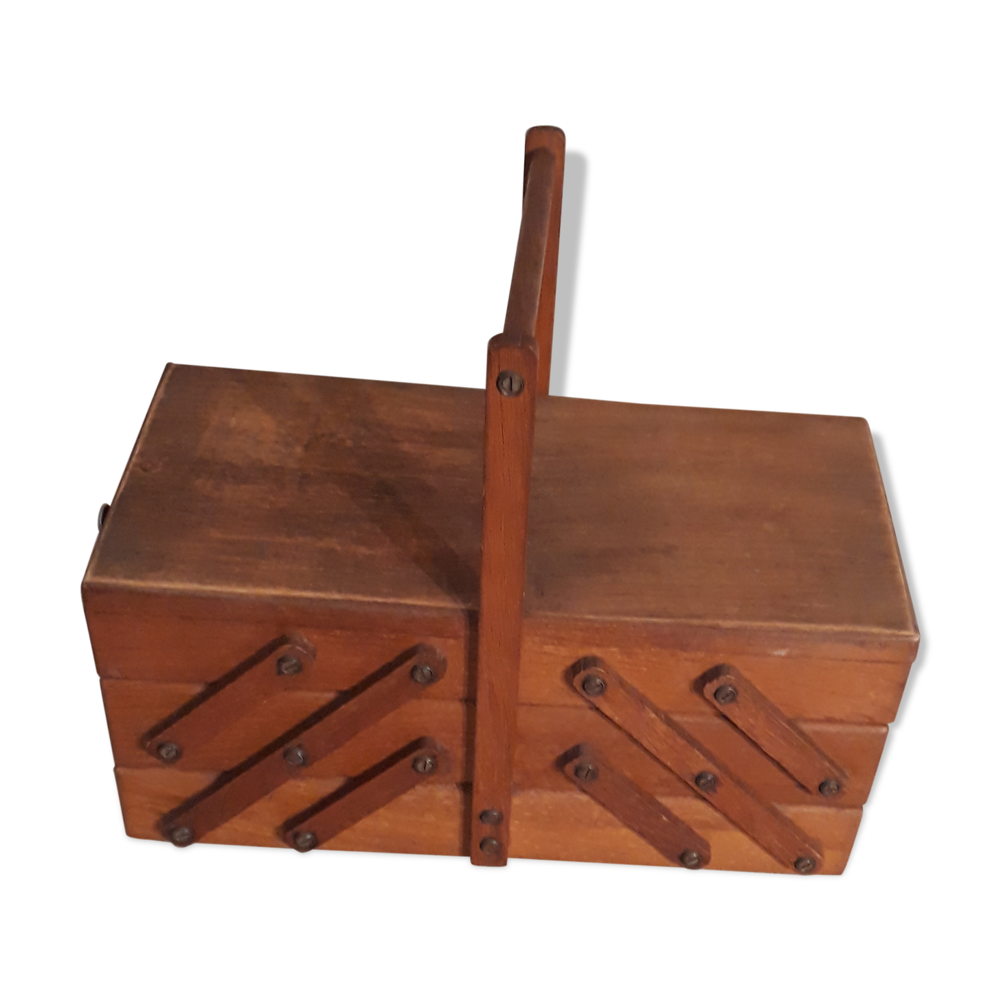 1940's oak sewing basket