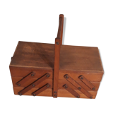 1940's oak sewing basket