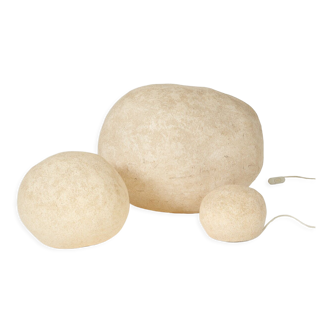 Set of 3 pebble lamps by André Cazenave 1970s