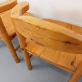 Suite de 4 fauteuils en pin des années 60 70