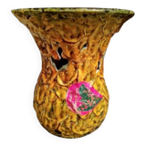 Vase jaune ceramique '60 ananas