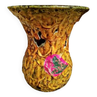 Vase jaune ceramique '60 ananas