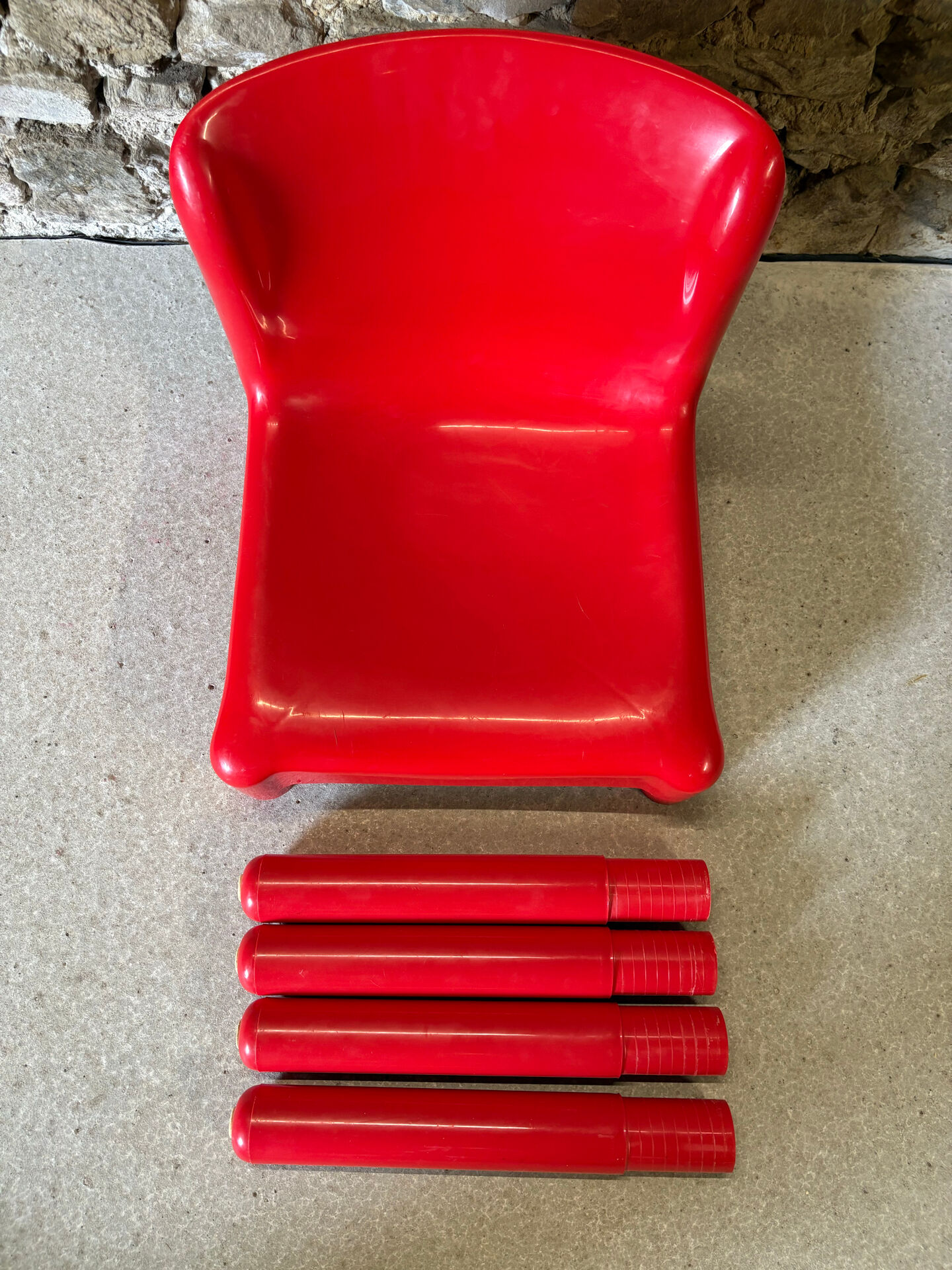 4 chairs model 4875 by C. Bartoli for Kartell, 1970