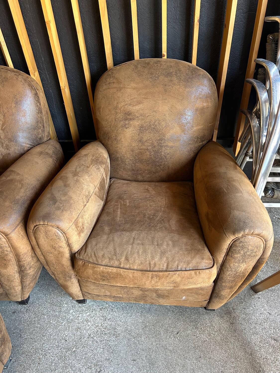 Suede armchairs