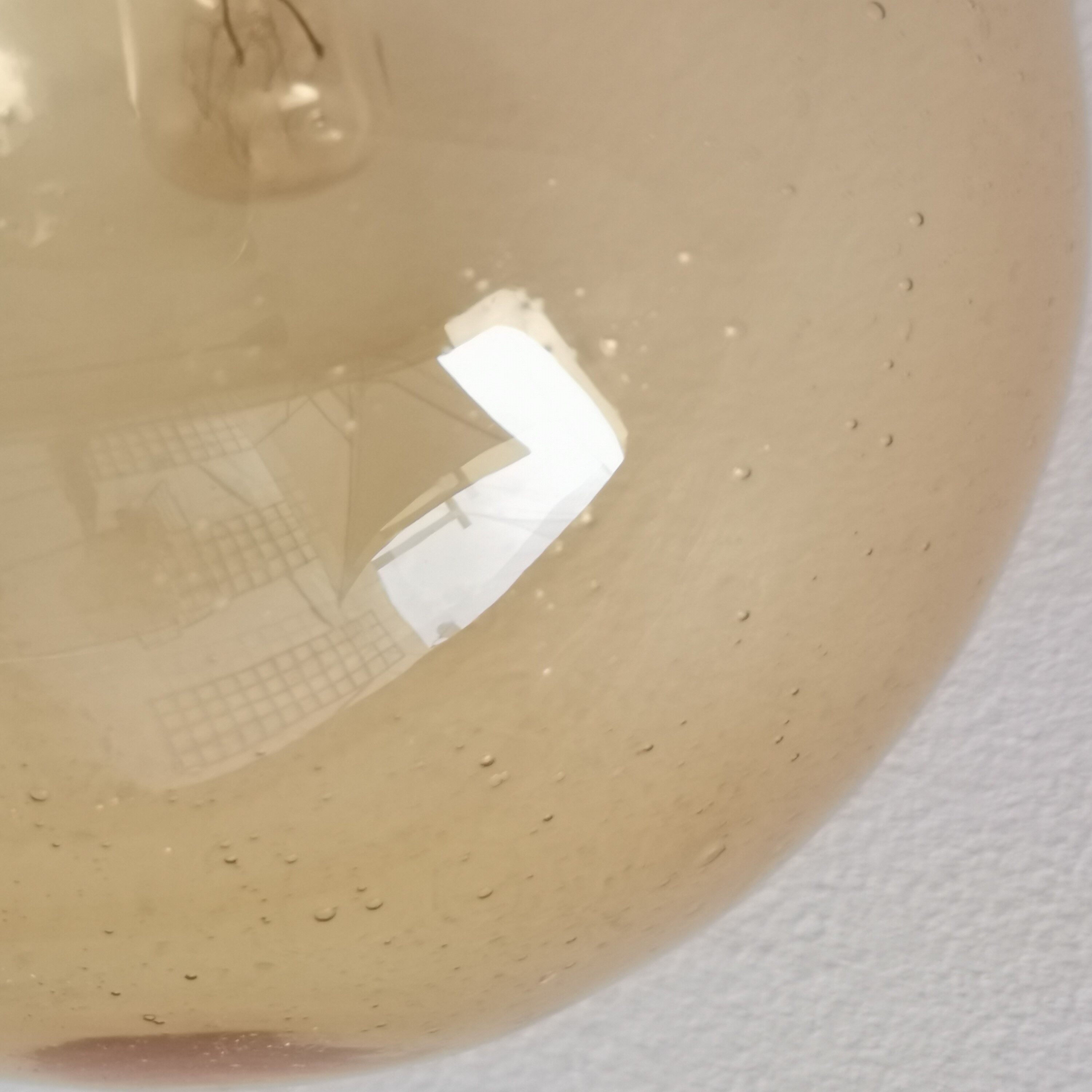 Solid wooden lamp painted orange