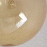 Solid wooden lamp painted orange