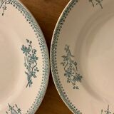 10 dessert plates and Art Deco green Saint Amand serving dish