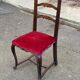 Louis XV dining chair, solid wood, burgundy velvet.