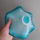 Vintage turquoise glass catchall