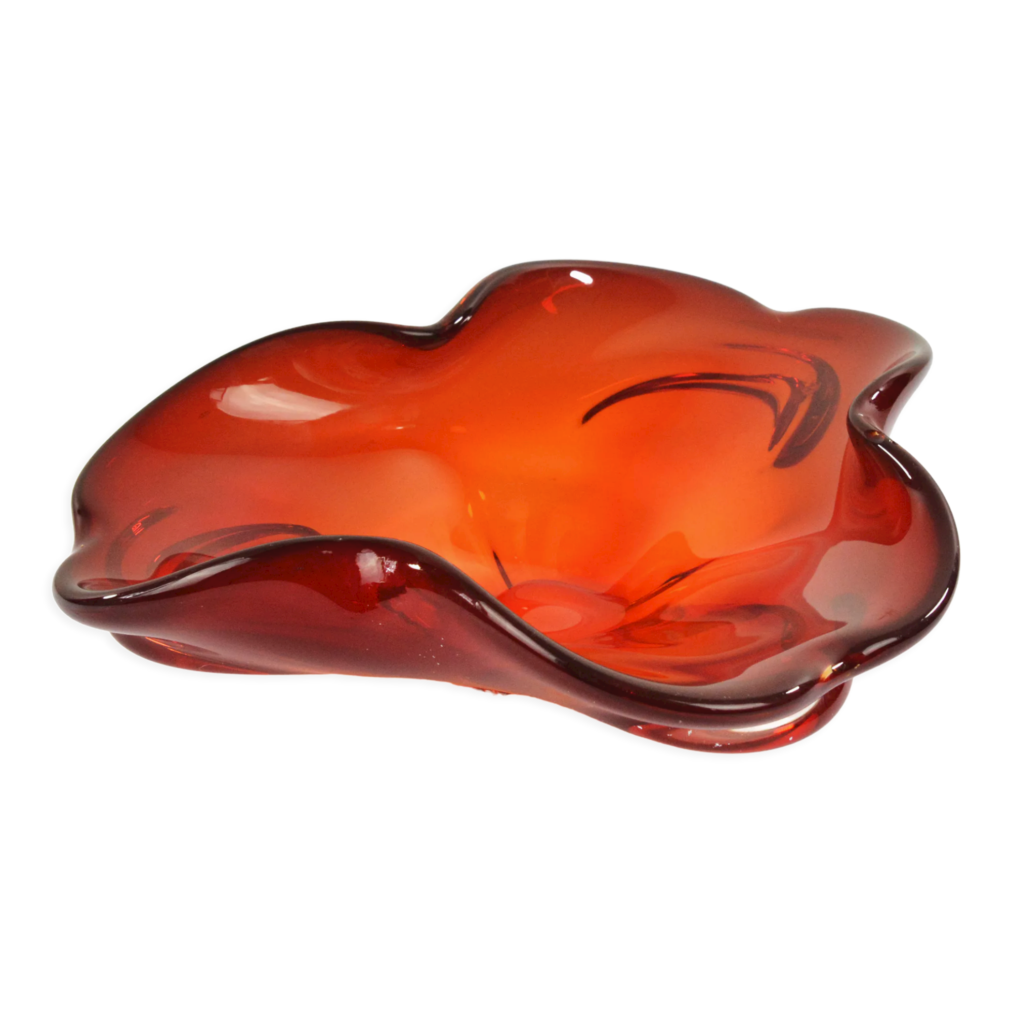 1970s modern Patera, glass bowl, HSG Ząbkowice Poland