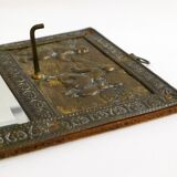 Small wall mirror, repulsed metal frame 16x30cm