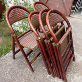 Lot of 5 folding bistro chairs of terrace type "parisian"