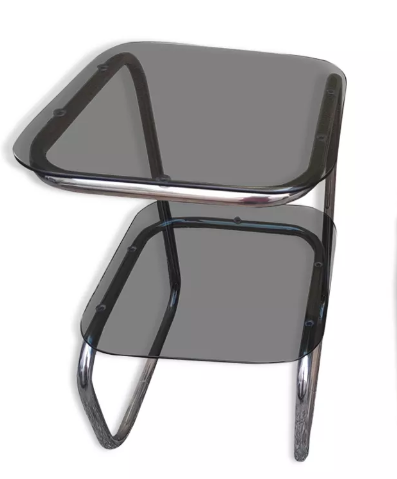 Table d'appoint en verre fumé