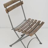 Garden chairs in wood and wrought iron