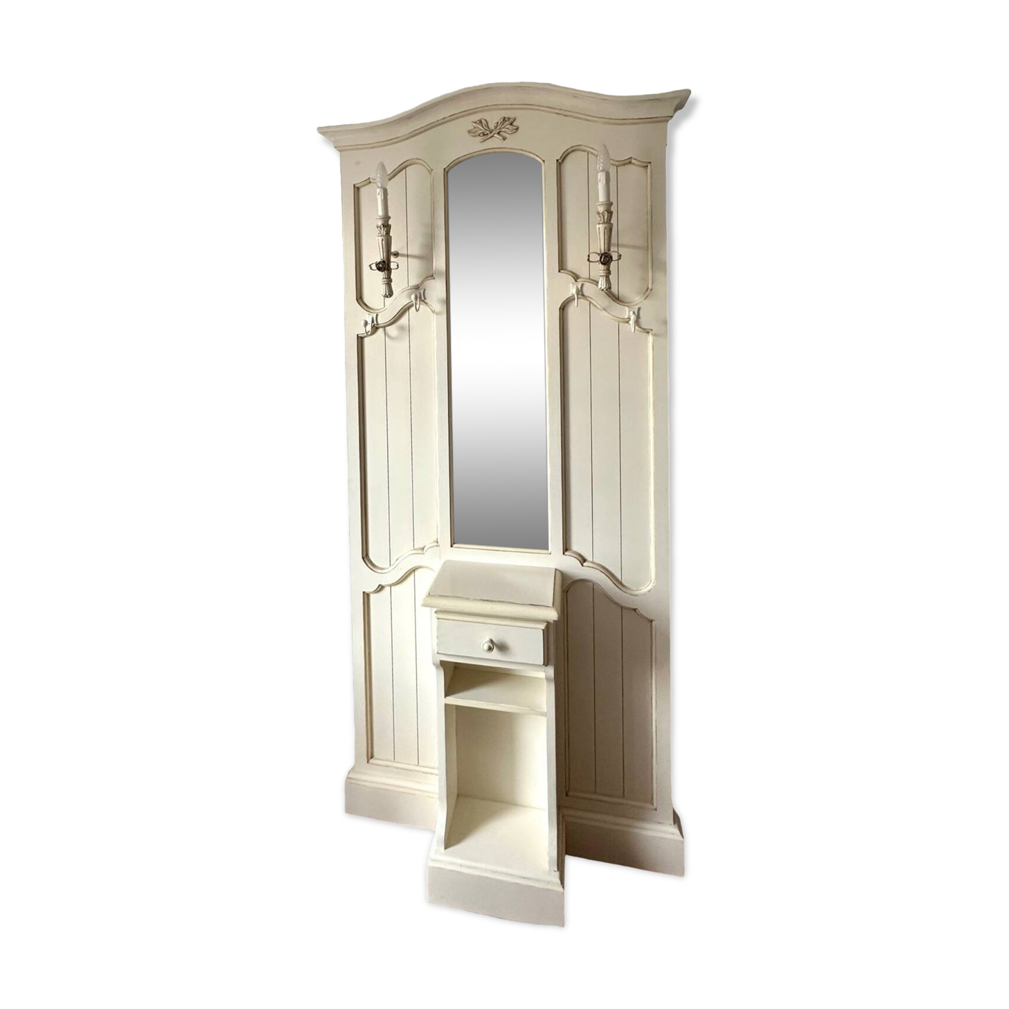 Solid oak cream coat rack