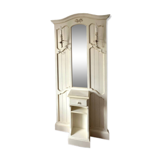 Solid oak cream coat rack
