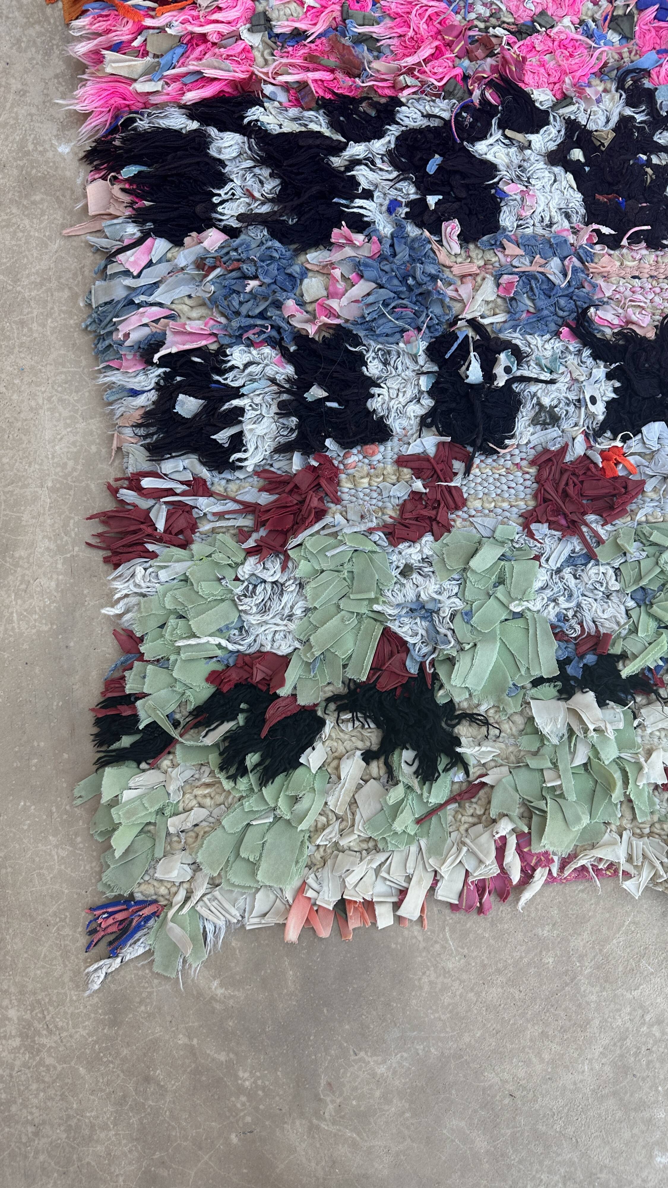 Tapis Marocain boucherouite coloré - 85 x 140 cm