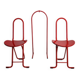 2 folding chairs with stand Gastone Rinaldi for Thema