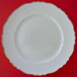Suite of twelve table plates in white porcelain, golden lip
