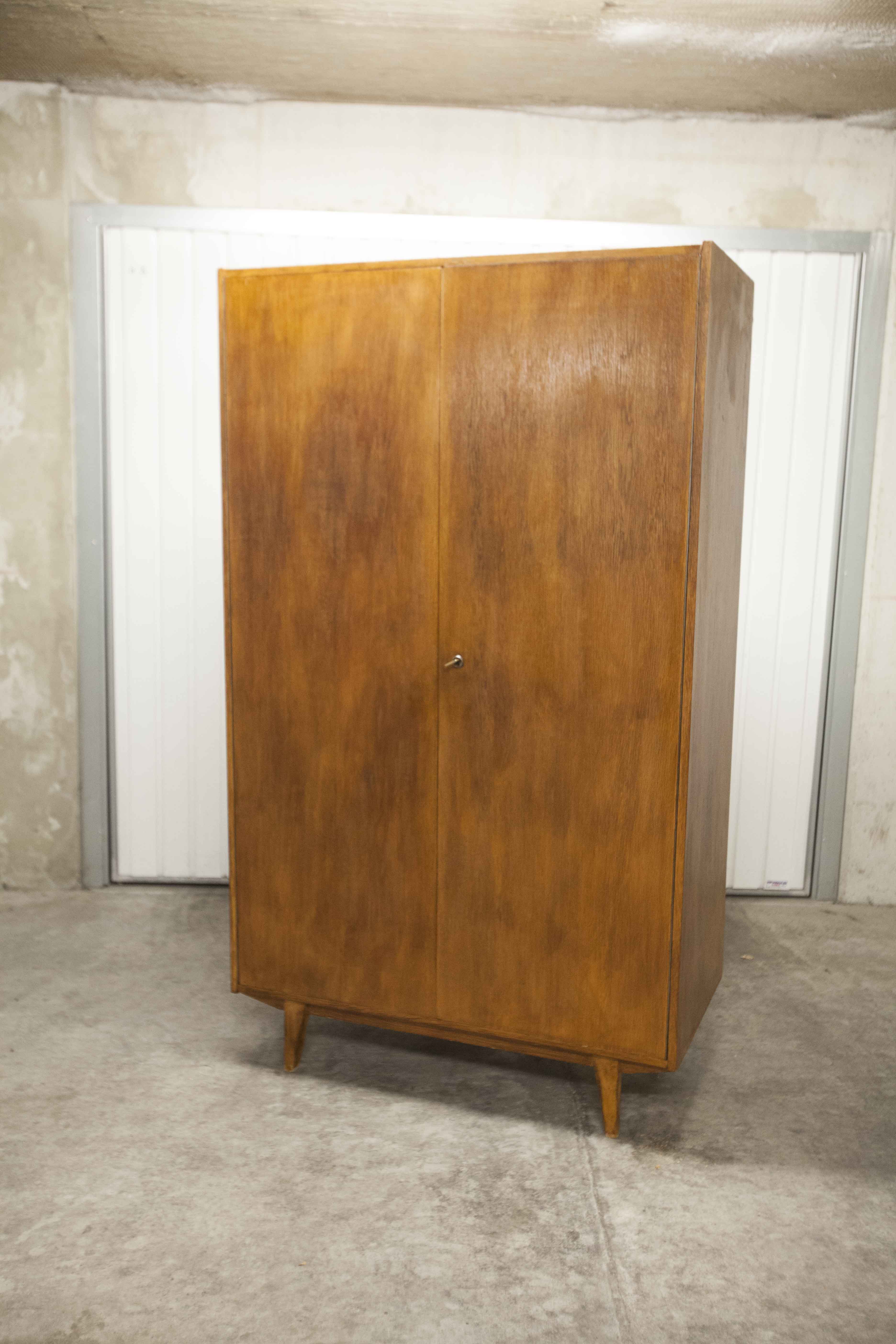 Lightweight Scandinavian wardrobe 1960 2 doors