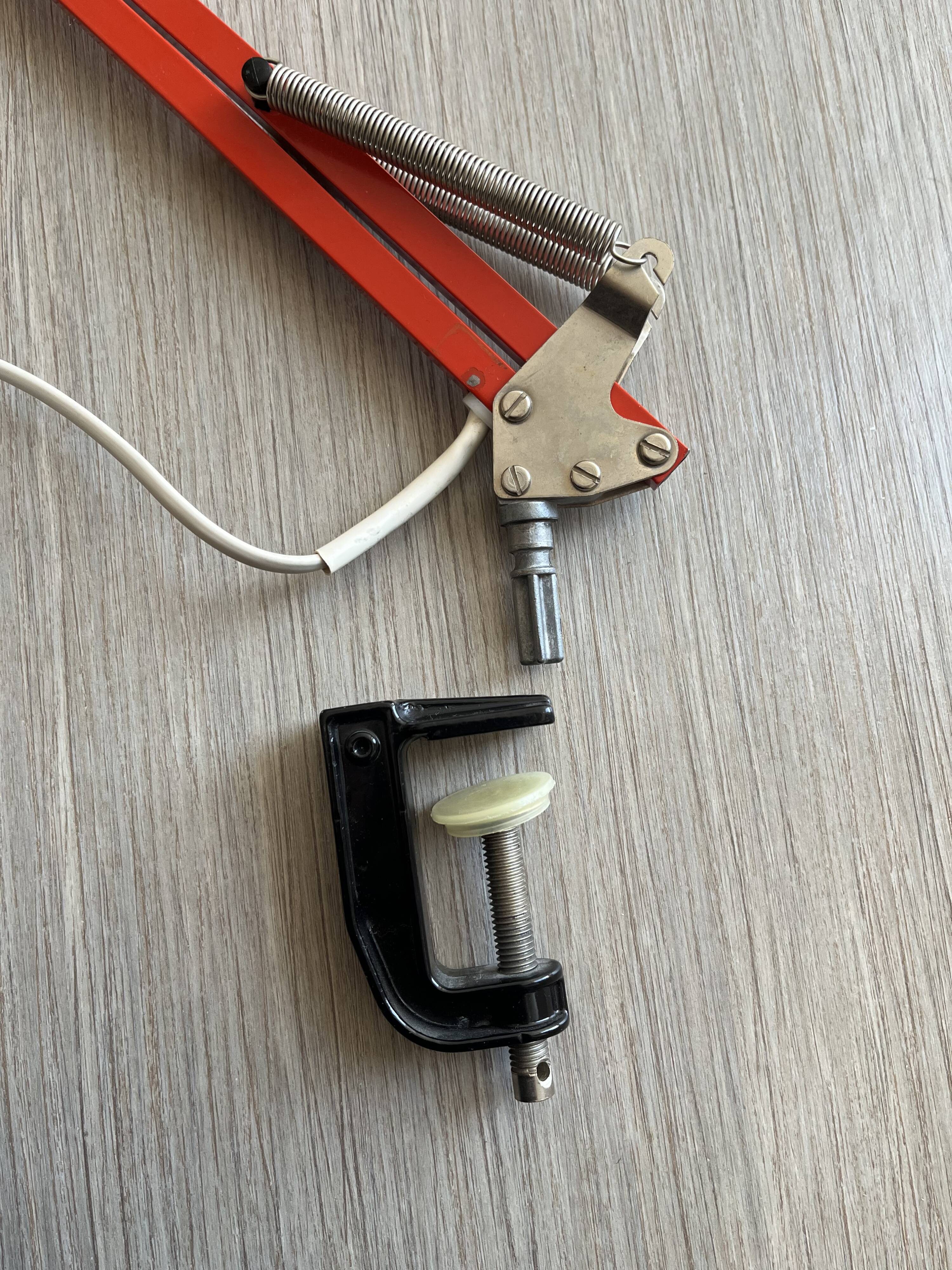 Vintage orange articulated desk lamp