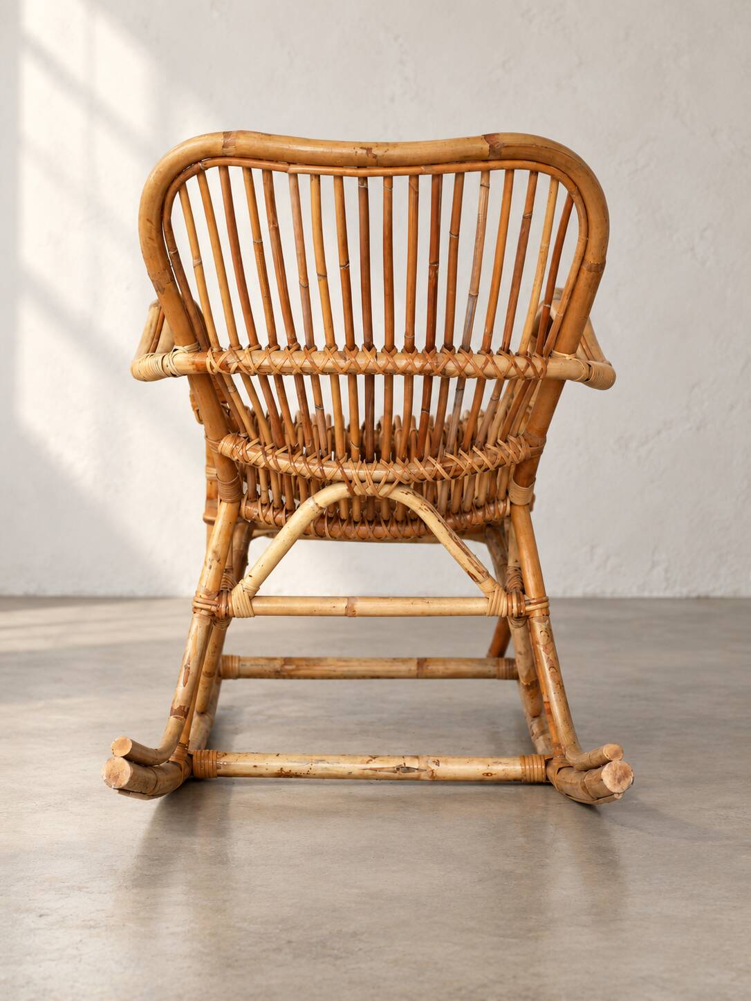 1970s rattan rocking chair