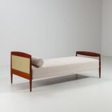 Scandinavian daybed in teak and cane Denmark 1960