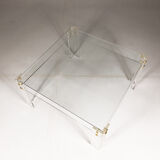 Table low plexiglas and brass, C.1980