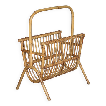 Porte-revue rotin, porte-revue osier, rangement magazines, magazine rack