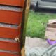 Large antique beveled brass mirror