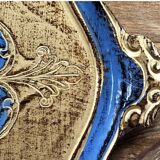 Ancien plateau Florentin bleu et or