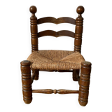 Low straw chair