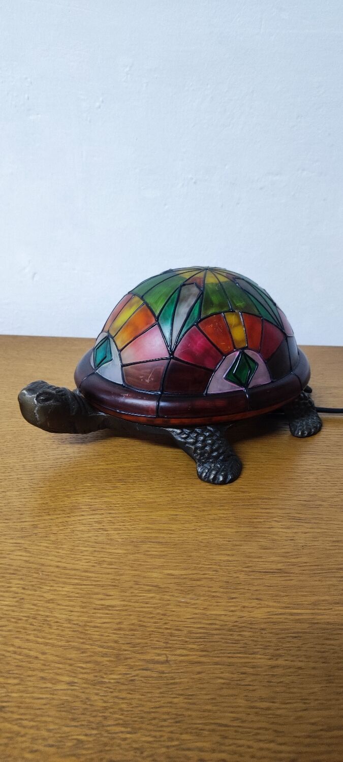 Turtle lamp in glass paste.