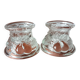 Pair of vintage clear glass double-function candlesticks, candle holders
