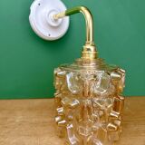 Vintage amber glass globe wall light