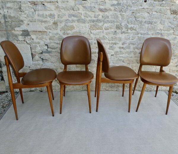 4 chaises Baumann, années 60