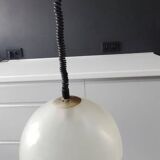 Chandelier rises and falls transparent plastic and chrome vintage 1970 space age