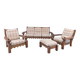Vintage solid wood living room with plaid cushions