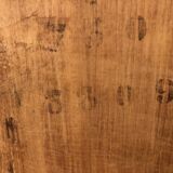 Rare oak filing cabinet with interior drawers and curtain closure, all e