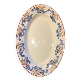 Serving dish, iron earth, Longwy factory