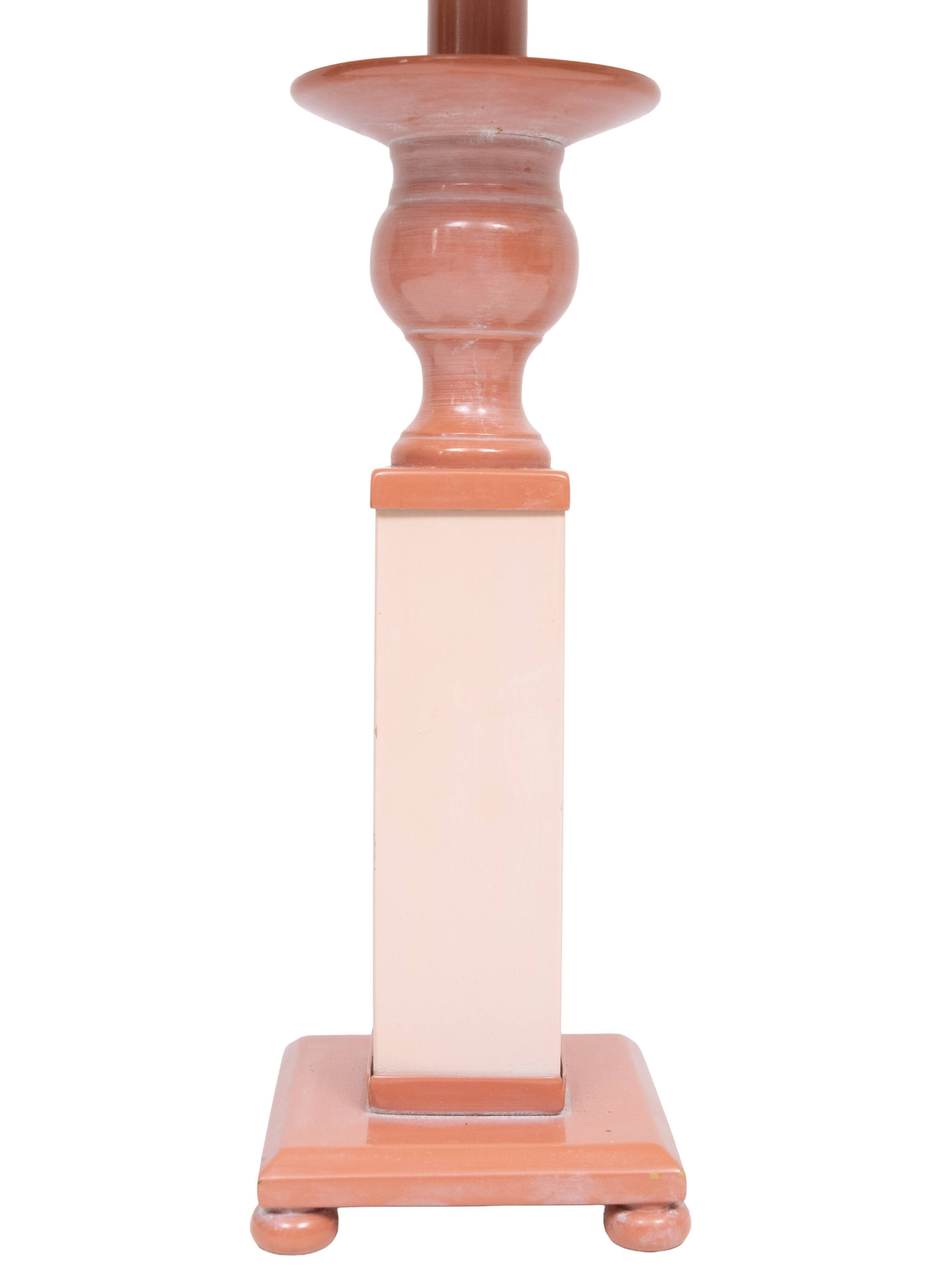 small Classic Greek Pink Marble table lamps 1980s Italy