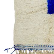 Modern Moroccan Berber Rug Klein Blue and White