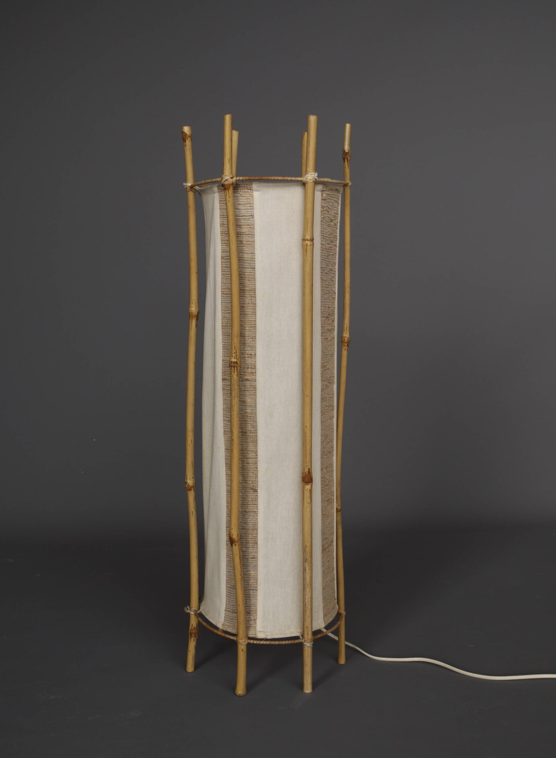 Lampadaire en bambou de Louis Sognot, années 1950