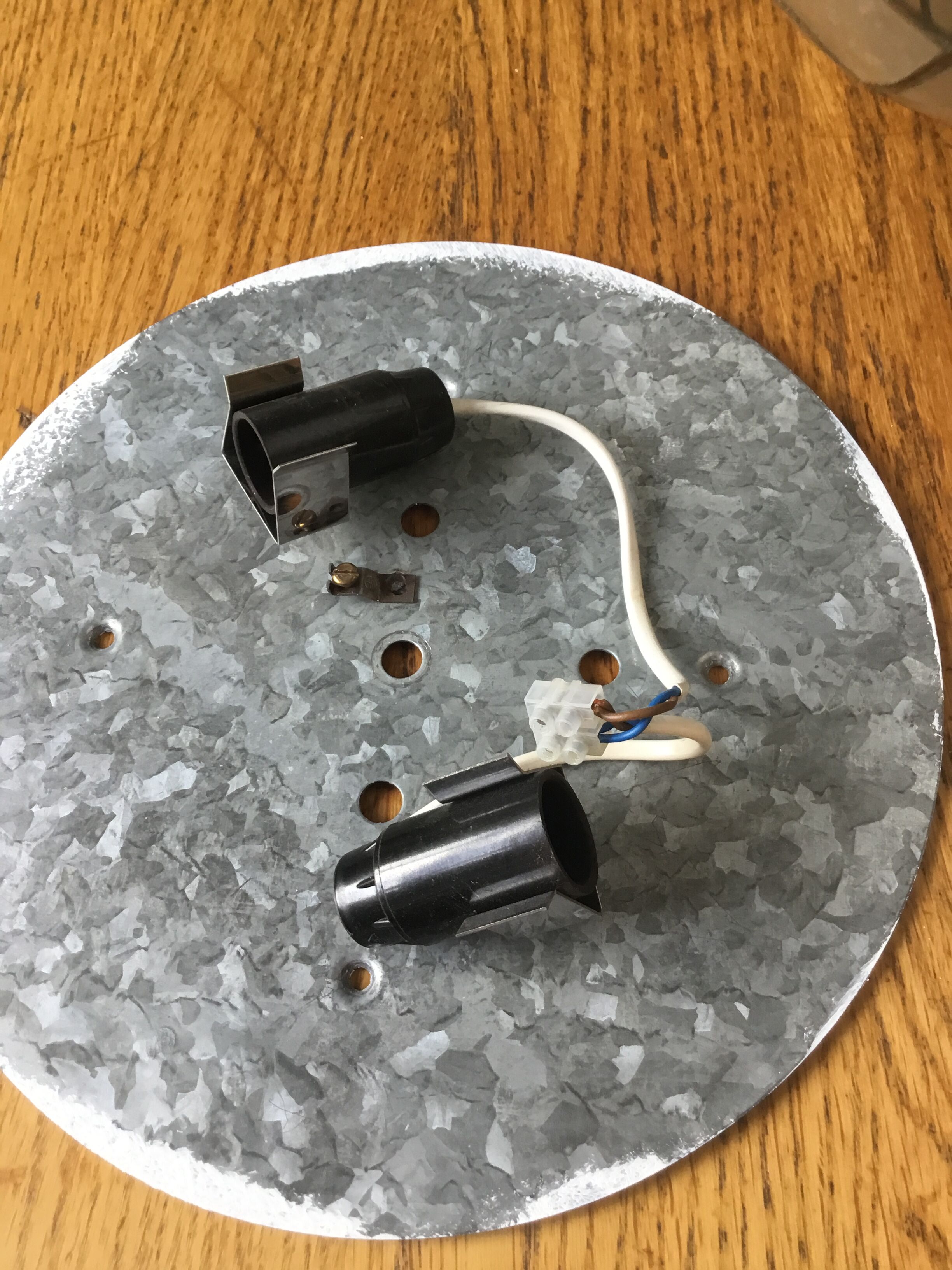 Mother-of-pearl and brass ceiling light